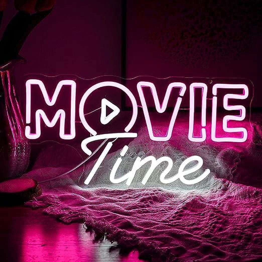 Pink and White Acrylic Movie Time Neon Wall Light