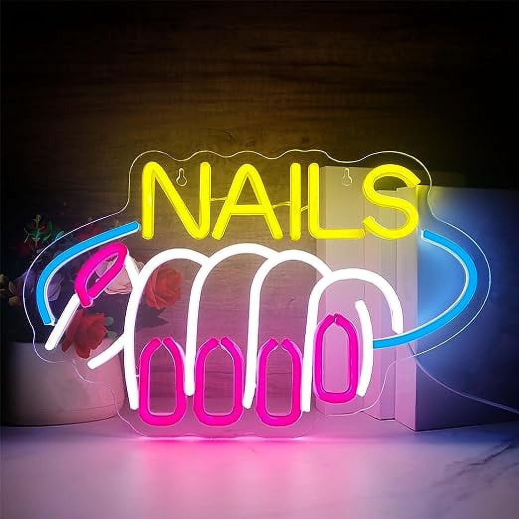 WX&YH Nails LED Neon Light Signs USB Power for Beauty Salon Art Makeup