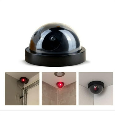 WXC12 Fake Security Camera Dummy Dome CCTV With Blinking Red LED Light For Home Outdoor Indoor Black
