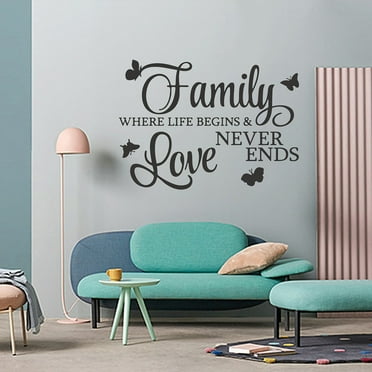 WXC12 Hot Family Love Never End Wall Stickers Art Room Removable Decals DIY