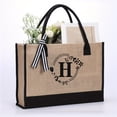 thumbnail image 1 of WXC12 Jute/Canvas Tote Bag,Personalized Present Bag With Inner Zipper Pocket Embroidery For Wedding,Birthday,Beach,Holiday,Great Gift For Women,Mom,Teachers, 1 of 3