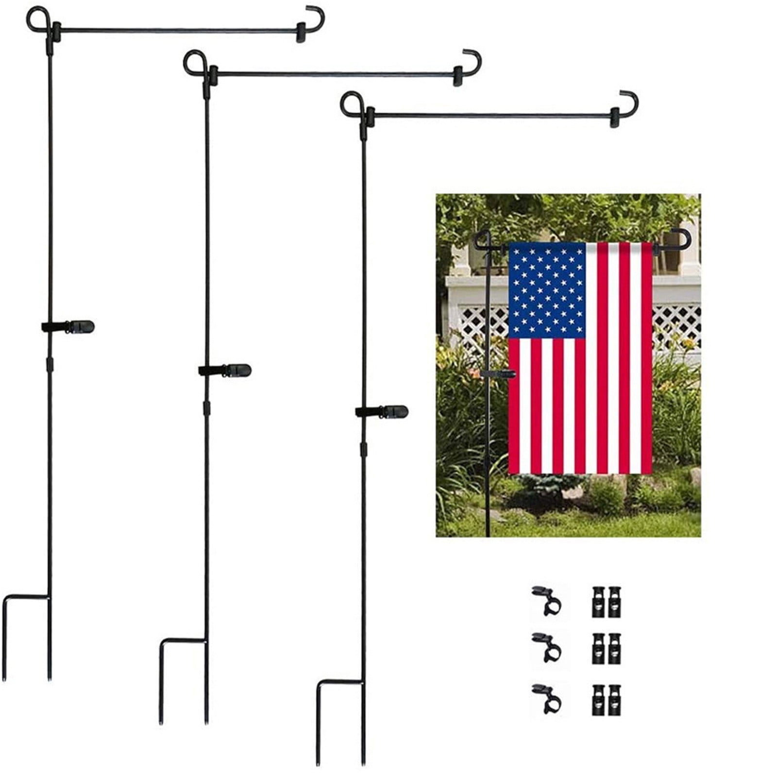 WXC12 Outdoor Garden Flag Pole Bracket, Painted Iron Art Garden