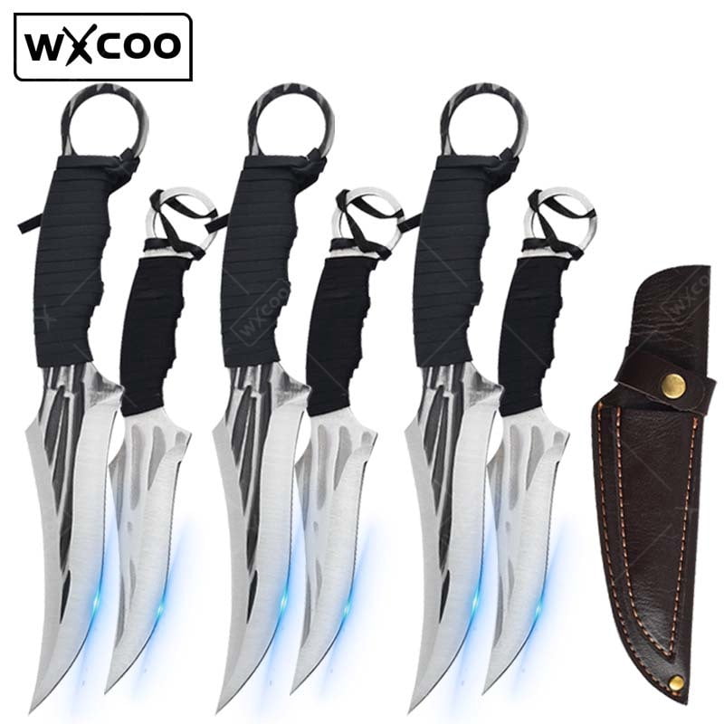 WXCOO 3PCS Set Bucther Knife Stainless Steel Boning Knife Kitchen Hand Forged Knife Utility Knife Fish Slicing Knife Kitchen Supplies