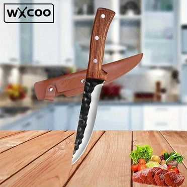 WXCOO Forged Kitchen Knife Boning Knife Professional Chef Knife Butcher Fish Filleting Meat Cleaver Stainless Steel Cooking Tools Hunting Knife Camping Knife for Outdoor