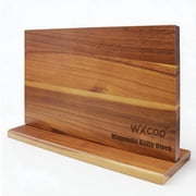 WXCOO Knife Block, Magnetic Knife Holder, Acacia Wooden Magnetic Knife Block, 15.3x9.25x4.1,Pack of 1, Natural Wood Color