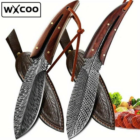 WXCOO Professional Kitchen Knives with Knife Sheath Stainless Steel Boning Knife Vegetable Cutter Fruit Paring Knife for Hobby Knife