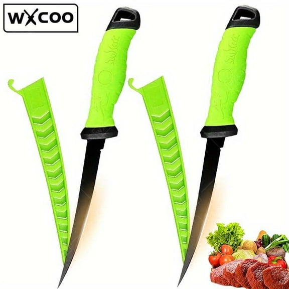 WXCOO Stainless Steel Fillet Boning Knife for Fish Meat Cleaver Butcher Knife Vegetable Fruit Cutter Fishes Slicing Kitchen Knives
