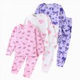 thumbnail image 1 of WXFAZCVU 3 Pack Girls Outfits Cotton Crewneck Long Sleeve Tops and Pants Cute Clothing Set Size 5-6 Years, 1 of 4