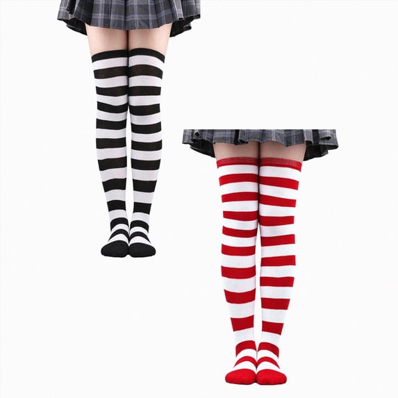 WXFAZCVU 4 Pairs Halloween Knee High Socks, Witch Socks for Women Over Knee Socks, for Halloween Costume Witch Accessories