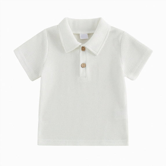 WXFAZCVU Baby Boy Clothes Lapel Button Down Shirt Soft Breathable Short Sleeve Tee Clothes Size 6-12 Months