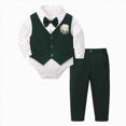 thumbnail image 1 of WXFAZCVU Baby Boy Clothes Suits Gentleman Outfit Dress Shirt Button Vest and Pants 3pc Sets Size 12-18 Months, 1 of 3