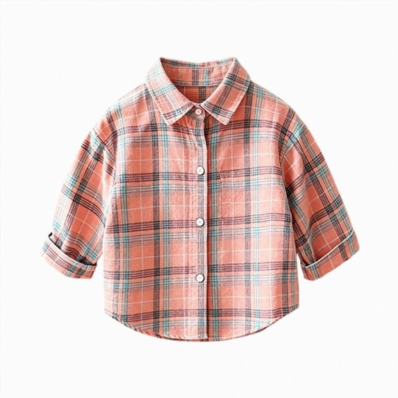 WXFAZCVU Baby Boy Flannel Shirt Toddler Plaid Shirt Button Down Jacket Coat Fall Outfits Size 18-24 Months