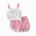 thumbnail image 1 of WXFAZCVU Baby Girl Clothes Summer Outfits Sleeveless Shirts and Ruffle Shorts Cute Set Size 7 Years, 1 of 4