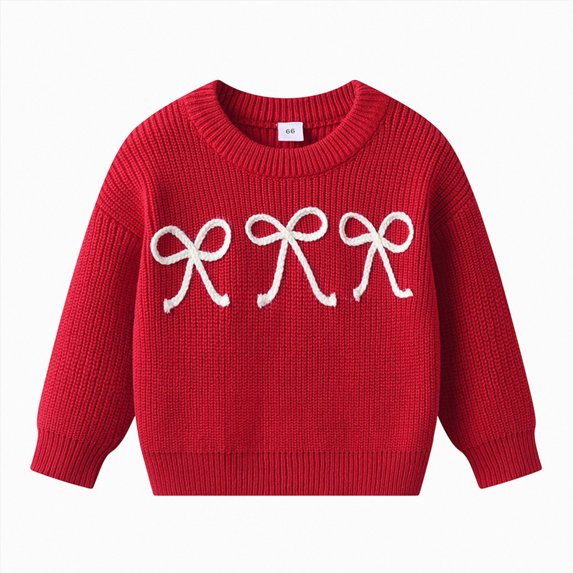 WXFAZCVU Baby Girl Cute Sweatshirt Soft Pullover Long Sleeve Knitted Top Kids Crewneck Casual Wear Size 5-6 Years