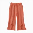 thumbnail image 1 of WXFAZCVU Baby Girl Pants Ribbed Knit Flared Trousers Slim Teen Trendy Cute Bell Bottoms Size 0-1 Years, 1 of 4