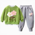 thumbnail image 1 of WXFAZCVU Baby Girl Winter Clothes Long Sleeve Flower Shirts with Pants Set 2Pcs Girl Flower Outfits Size 9-10 Years, 1 of 3