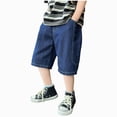 thumbnail image 1 of WXFAZCVU Baggy Jeans Shorts Boys Denim Pants Trendy Streetwear Kids Vacation Going Out Size 13-14 Years, 1 of 4