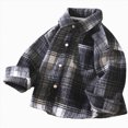 thumbnail image 1 of WXFAZCVU Boy Flannel Shirt Plaid Button Down Jacket Coat Fall Outfits Versatile Lapel Top Going Out Size 7-8 Years, 1 of 4
