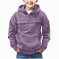 thumbnail image 1 of WXFAZCVU Boy's Hooded Sweatshirts Long Sleeve Hoodies Kids Quarter Zip Pullover with Pocket Size 4-5 Years, 1 of 4