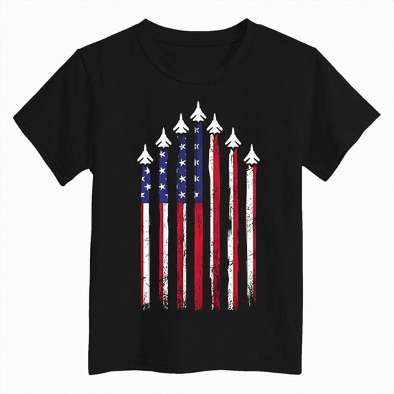 WXFAZCVU Boys 4th of July Shirts Flag T-Shirts Baby Boy Clothes Summer Kids Graphic Tees Size 2-3 Years