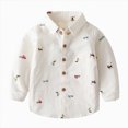 thumbnail image 1 of WXFAZCVU Boys Button Down Shirt Baby Fall Clothes Graphic T Shirts Versatile Daily Wear Size 2-3 Years, 1 of 4