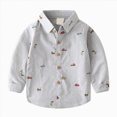 thumbnail image 1 of WXFAZCVU Boys Button Down Shirt Baby Fall Clothes Graphic T Shirts Versatile Daily Wear Size 2-3 Years, 1 of 4