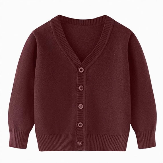 WXFAZCVU Boys' Cardigans Button Down V-Neck Long Sleeve Cotton Sweaters Lightweight Outerwear Size 4-5 Years