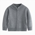 thumbnail image 1 of WXFAZCVU Boys Full Zip Cardigan Sweater Kids Long Sleeve School Casual Fall Winter Outerwear Size 6-7 Years, 1 of 4