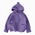 thumbnail image 1 of WXFAZCVU Boys Full Zip Cardigan Sweater with Hood and Pockets, Kids Fall Fashion Clothing Goingout Size 9-10 Years, 1 of 4