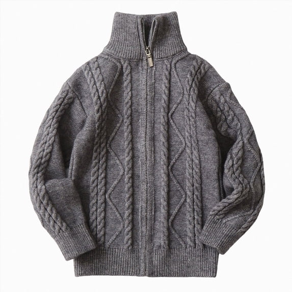 WXFAZCVU Boys Full Zip Long Sleeve Cardigan Knit Casual Cardigan Sweater Top Trendy Clothes Size 11-12 Years