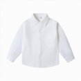 thumbnail image 1 of WXFAZCVU Boys Long Sleeves Button Down Shirt Kids Versatile Formal Clothes School Wear Size 7-8 Years, 1 of 4