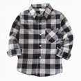 thumbnail image 1 of WXFAZCVU Boys Plaid Flannel Shirt Long Sleeve Tops Button Down Shirts Fall Winter Outfits Size 3-4 Years, 1 of 3