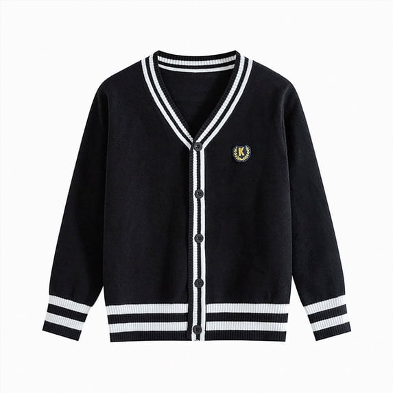 WXFAZCVU Boys School Uniform Cardigan Sweater Soft Cotton V-Neck Soft Cotton Knit Outerwear Size 5-7 Years