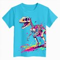 thumbnail image 1 of WXFAZCVU Boys Shirts Crewneck Dinosaur Print Graphic Short Sleeve Summer Tops Going Out Size 3-4 Years, 1 of 4