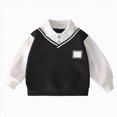 thumbnail image 1 of WXFAZCVU Boys Shirts Lapel Button Down Long Sleeve Pullover Fall Clothes Daily School Wear Size 12-18 Months, 1 of 4