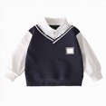 thumbnail image 1 of WXFAZCVU Boys Shirts Lapel Button Down Long Sleeve Pullover Fall Clothes Daily School Wear Size 5-6 Years, 1 of 4