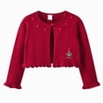 thumbnail image 1 of WXFAZCVU Cardigan for Girls Fashion Lace Knit Sweater Ruffle Long Sleeve Button Fall Tops Size 3-4 Years, 1 of 4