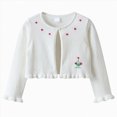 thumbnail image 1 of WXFAZCVU Cardigan for Girls Fashion Lace Knit Sweater Ruffle Long Sleeve Button Fall Tops Size 5-6 Years, 1 of 4