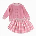 thumbnail image 1 of WXFAZCVU Girls 2 Piece Outfits Crewneck Sweater Top and Skirts Fall Fashion Clothes Going Out Size 3-4 Years, 1 of 5