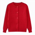 thumbnail image 1 of WXFAZCVU Girls Cardigan Sweater Knit Button Down Long Sleeve Casual Versatile Outerwear Size 9-10 Years, 1 of 4