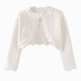thumbnail image 1 of WXFAZCVU Girls Cropped Cardigan Ruffle Long Sleeve One Button Knit Sweaters School Clothes Size 9-10 Years, 1 of 3
