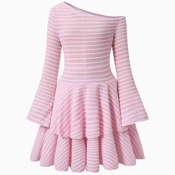 WXFAZCVU Girls Fall Sweater Dresses, One Shoulder Long Sleeve Kids Fashion Formal Dresses Size 11-12 Years