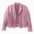 thumbnail image 1 of WXFAZCVU Girls Fashion Jacket with Tassel Kids Retro Fall Clothes Outdoor Vacation Going Out Size 11-12 Years, 1 of 4