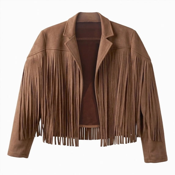 WXFAZCVU Girls Fashion Jacket with Tassel Kids Retro Fall Clothes Outdoor Vacation Going Out Size 9-10 Years