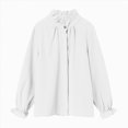 thumbnail image 1 of WXFAZCVU Girls Fashion Ruffle Long Sleeved Shirt Fall Trendy Blouse for Everyday Wear Size 5-6 Years, 1 of 4