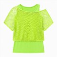 thumbnail image 1 of WXFAZCVU Girls Fashion Tops Mesh Shirt with Tank Top Summer Clothes Kids Trendy Going Out Size 6-7 Years, 1 of 4