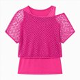 thumbnail image 1 of WXFAZCVU Girls Fashion Tops Mesh Shirt with Tank Top Summer Clothes Kids Trendy Going Out Size 8-9 Years, 1 of 4