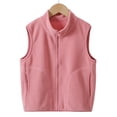thumbnail image 1 of WXFAZCVU Girls Fleece Vest Sleeveless Outerwear Zipper Jacket Fall Winter Coat with Pockets Size 15-16 Years, 1 of 4