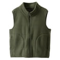 thumbnail image 1 of WXFAZCVU Girls Fleece Vest Sleeveless Outerwear Zipper Jacket Fall Winter Coat with Pockets Size 9-10 Years, 1 of 4