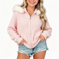 thumbnail image 1 of WXFAZCVU Girls Full Zip Cardigan Sweater Fall Winter Loose Fit Lightweight Outerwear with Hood Size 12-13 Years, 1 of 4
